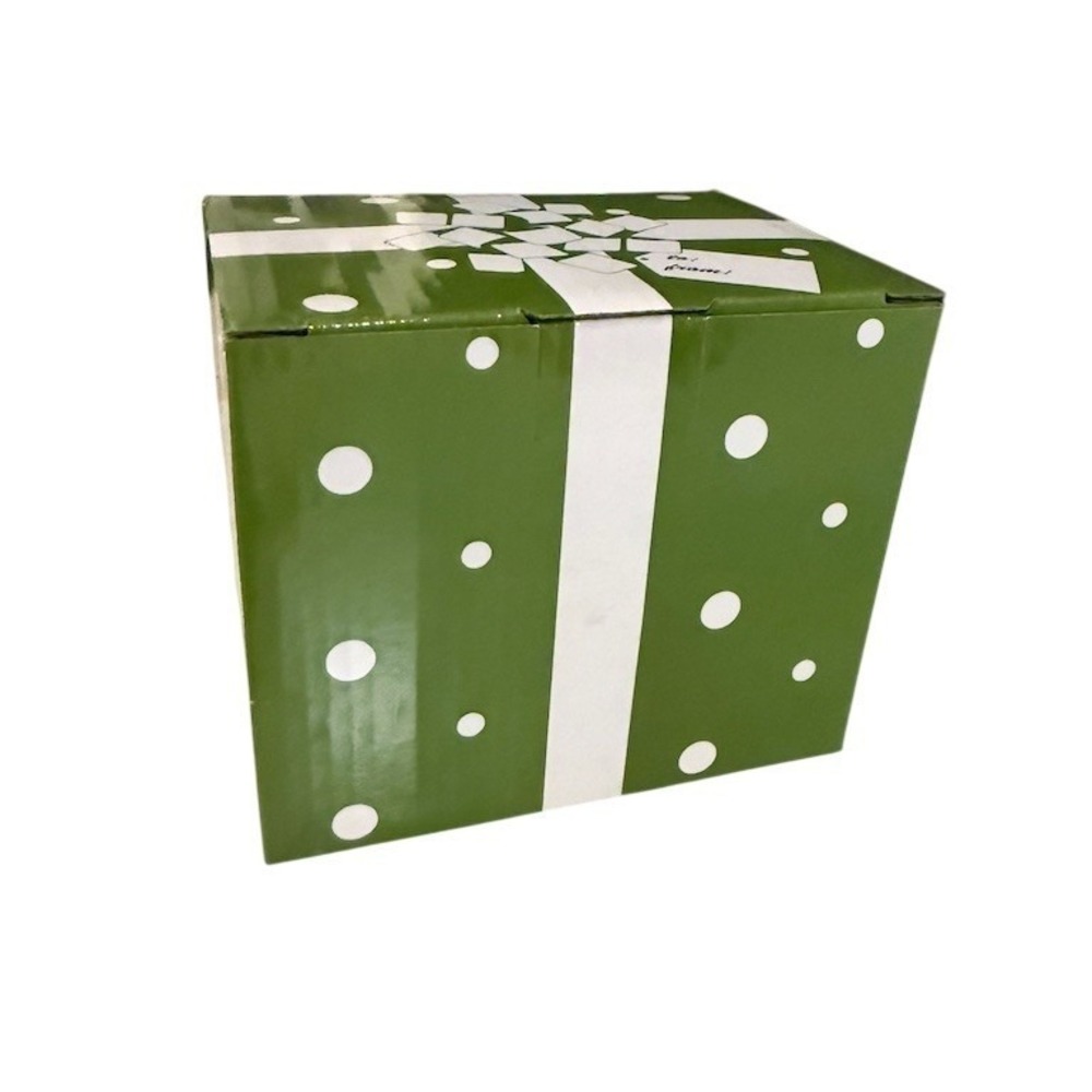 Temp-tations by Tara‎ Mug Green & White Polka Dot 16 oz w/ Gift Box pottery